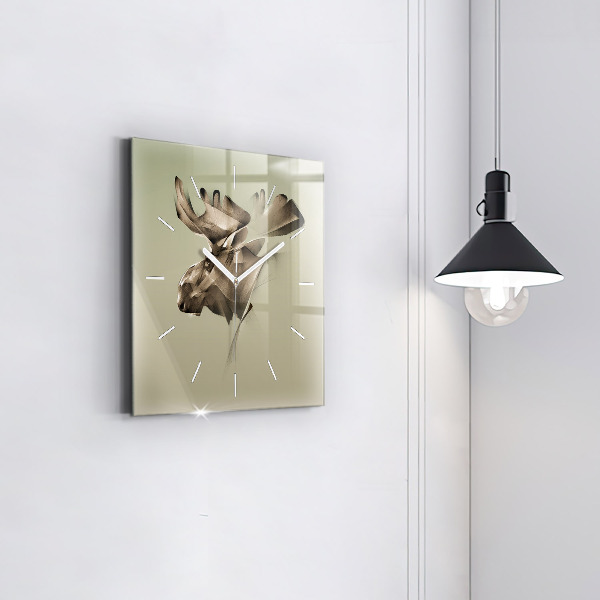 Horloge carrée en verre Orignal graphique
