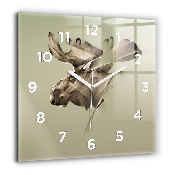 Horloge carrée en verre Orignal graphique