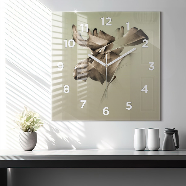 Horloge carrée en verre Orignal graphique