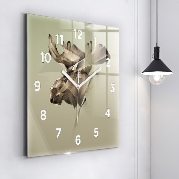 Horloge carrée en verre Orignal graphique