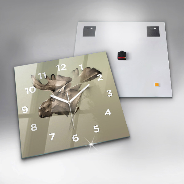 Horloge carrée en verre Orignal graphique