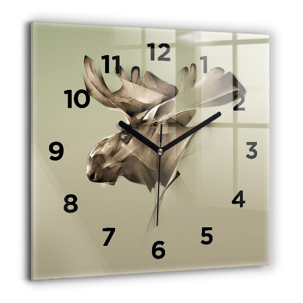 Horloge carrée en verre Orignal graphique