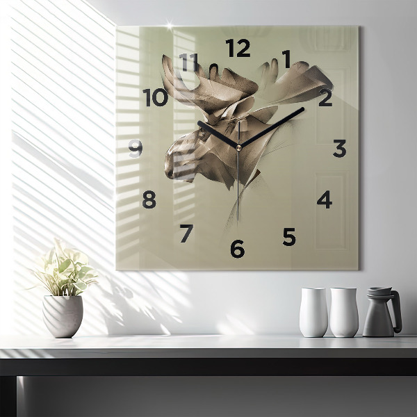 Horloge carrée en verre Orignal graphique