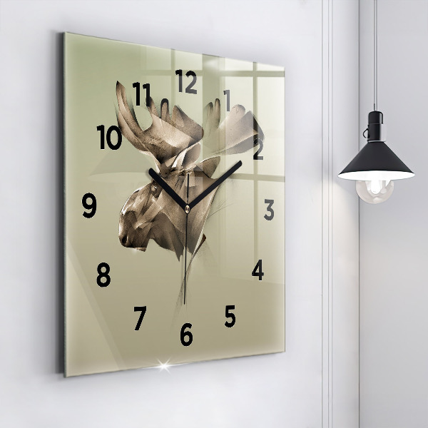 Horloge carrée en verre Orignal graphique