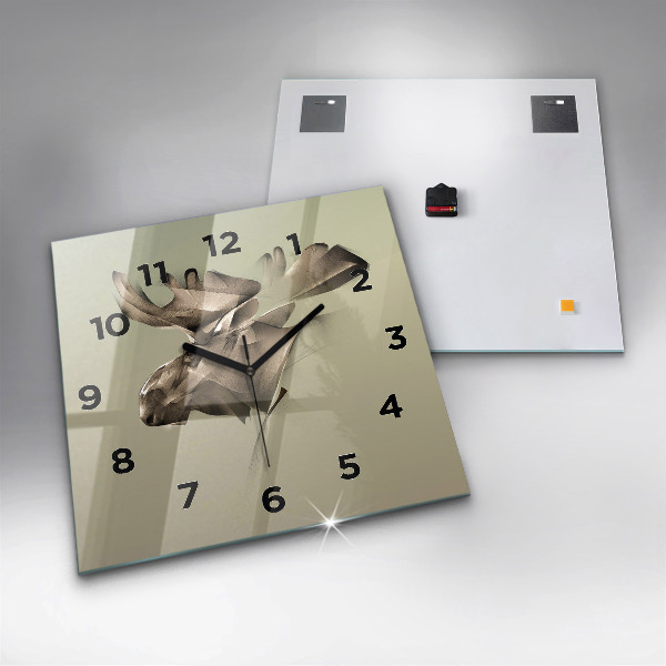 Horloge carrée en verre Orignal graphique