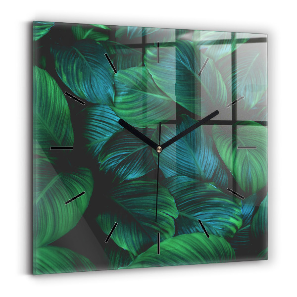 Pendule carrée en verre La nature laisse