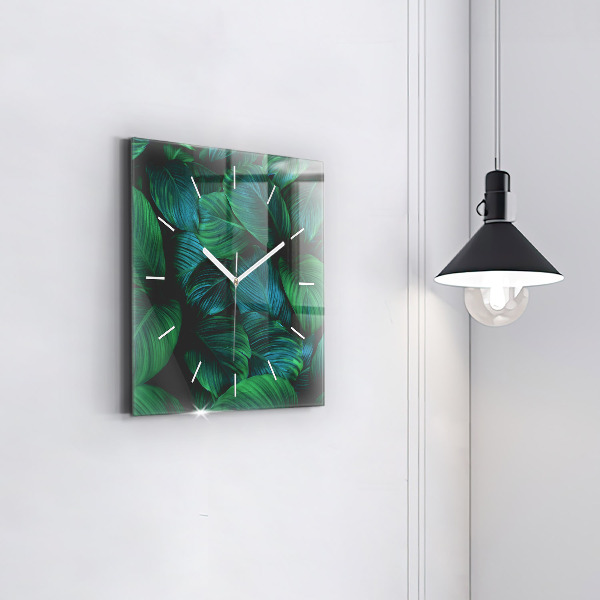 Pendule carrée en verre La nature laisse