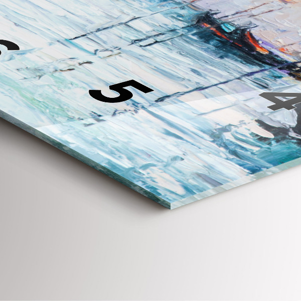 Horloge murale carrée 'Peinture à l''huile yacht mer'