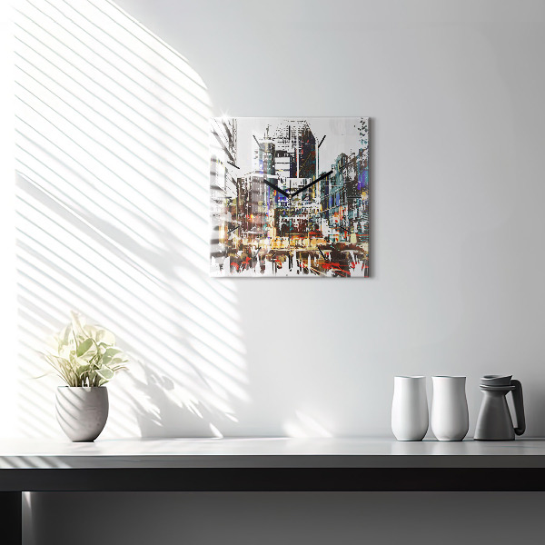 Horloge carrée en verre La ville de New York