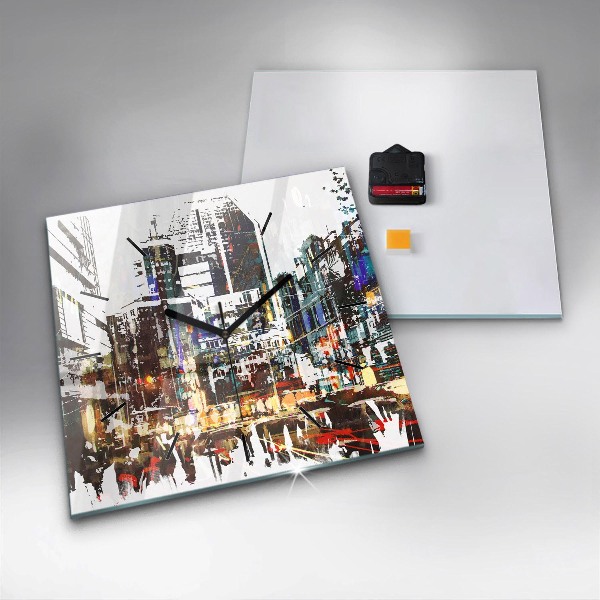 Horloge carrée en verre La ville de New York