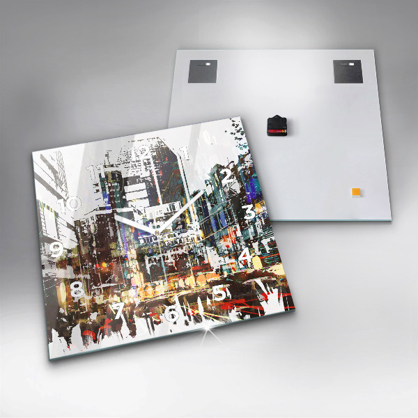 Horloge carrée en verre La ville de New York