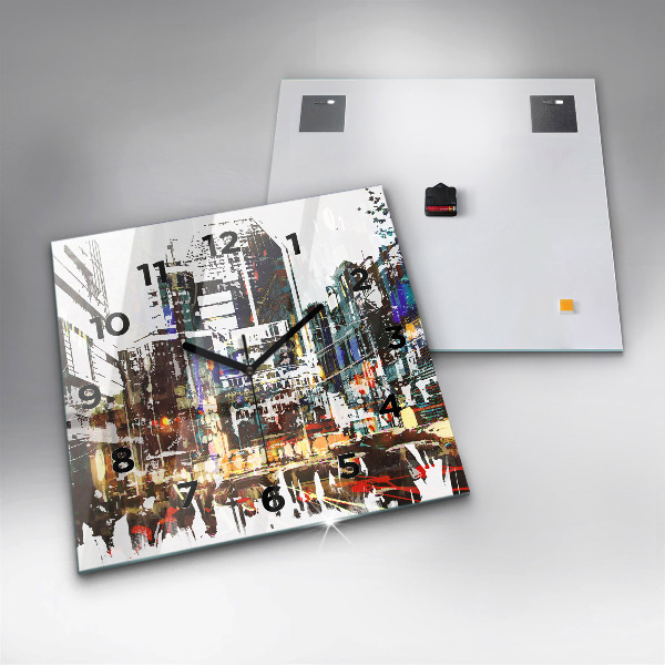 Horloge carrée en verre La ville de New York