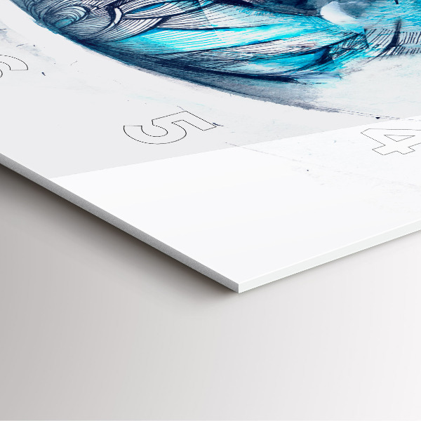 Horloge carrée en verre 'Illustration de l''œil de loup'