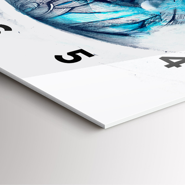 Horloge carrée en verre 'Illustration de l''œil de loup'