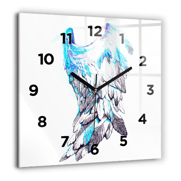 Horloge carrée en verre 'Imitation d''ailes d''oiseaux'