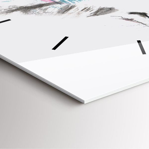 Horloge carrée en verre Profil de loup peint