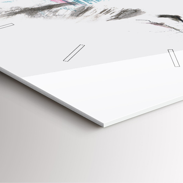 Horloge carrée en verre Profil de loup peint