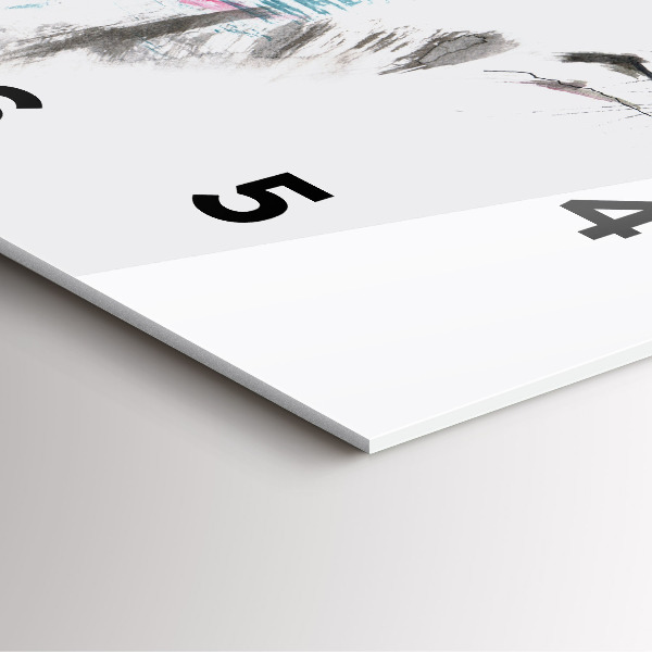 Horloge carrée en verre Profil de loup peint