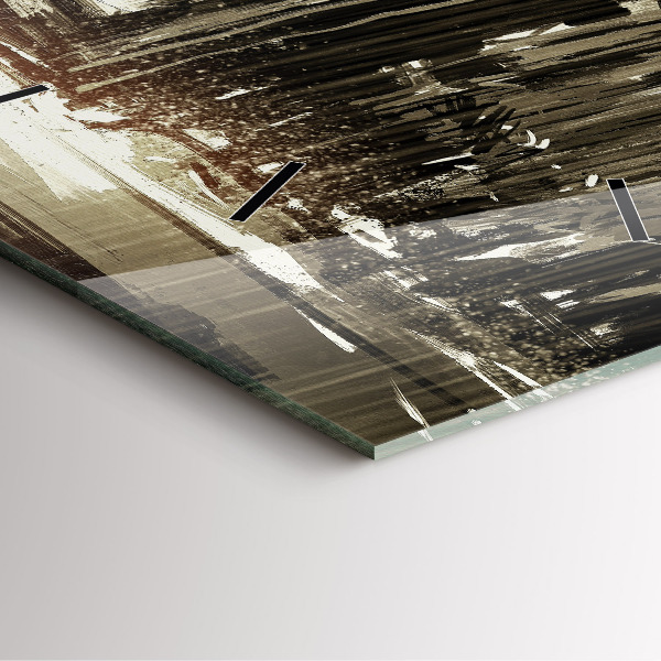 Horloge carrée en verre Femme par une nuit pluvieuse