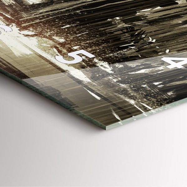 Horloge carrée en verre Femme par une nuit pluvieuse