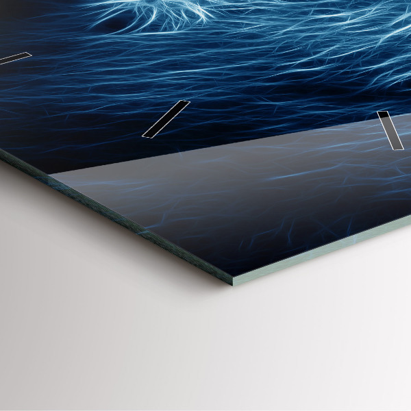 Horloge carrée en verre Lion sauvage