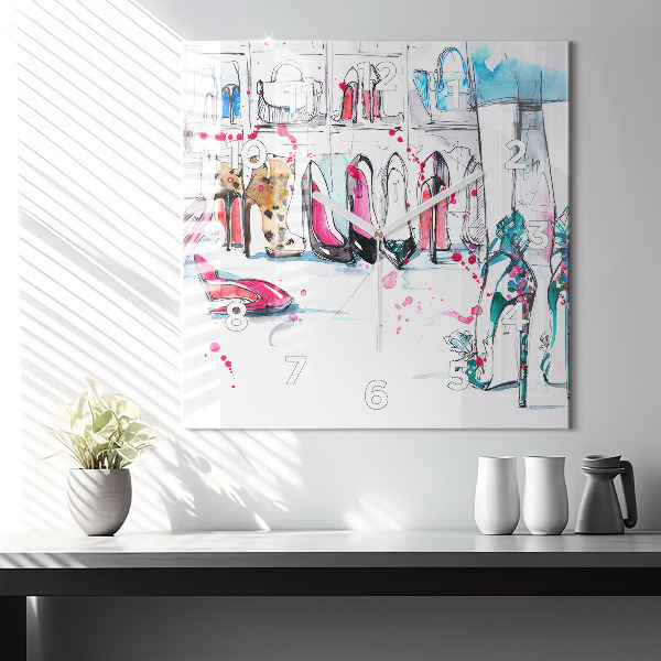 Horloge carrée en verre 'L''élément de la féminité'