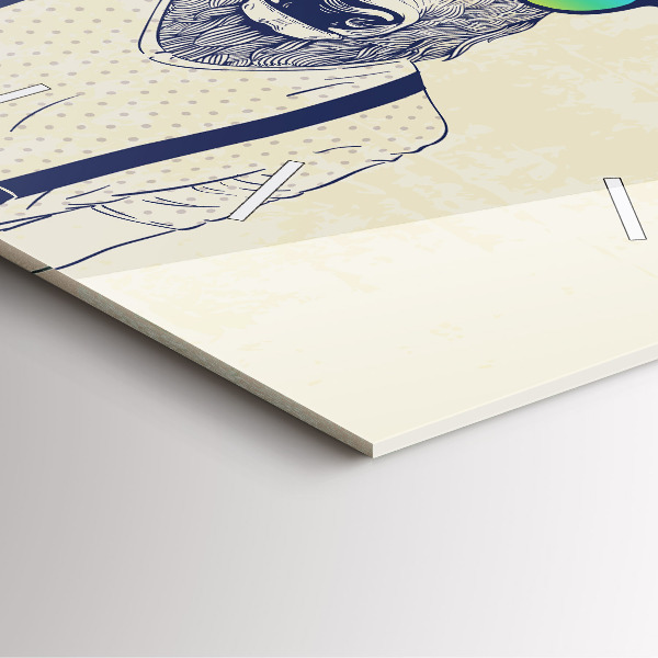 Horloge carrée en verre Cerf abstrait