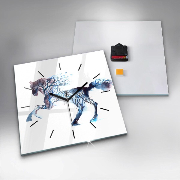 Horloge carrée en verre 'Nature de l''animal'