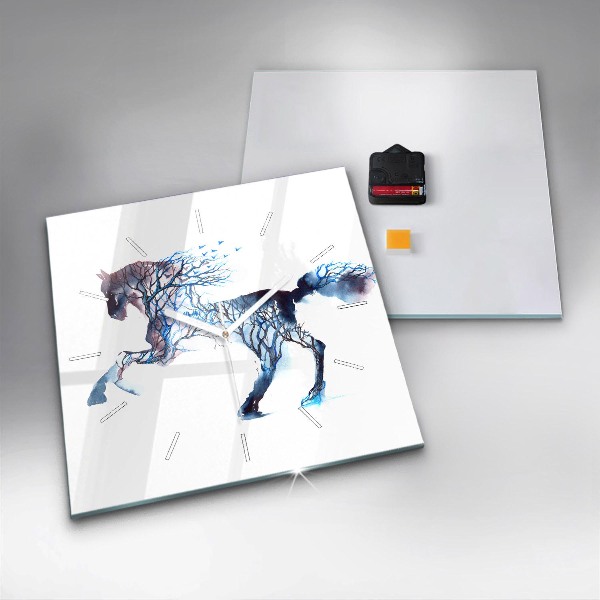 Horloge carrée en verre 'Nature de l''animal'