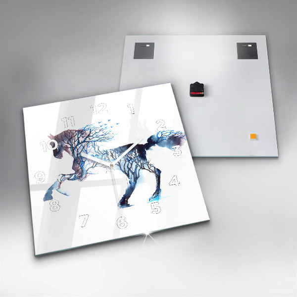 Horloge carrée en verre 'Nature de l''animal'