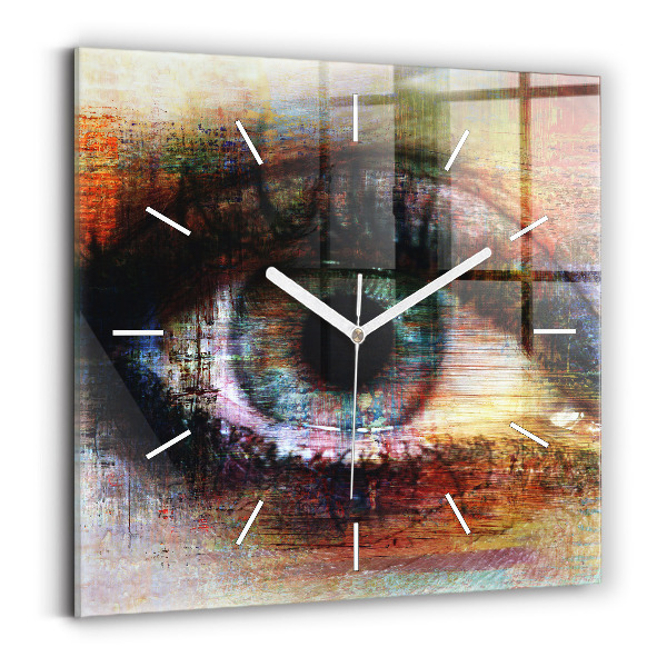 Horloge murale carrée Street Art Eye