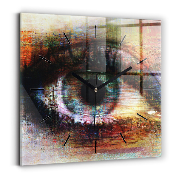 Horloge murale carrée Street Art Eye