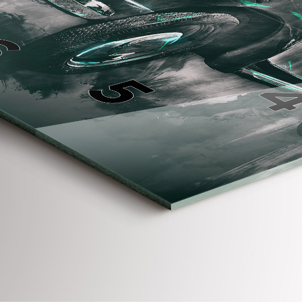 Horloge carrée en verre Voiture de la vieille école