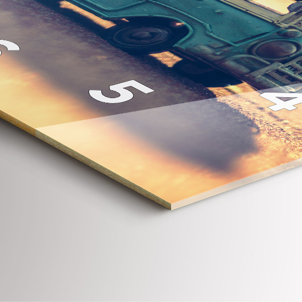 Horloge carrée en verre Camping-car sur la plage