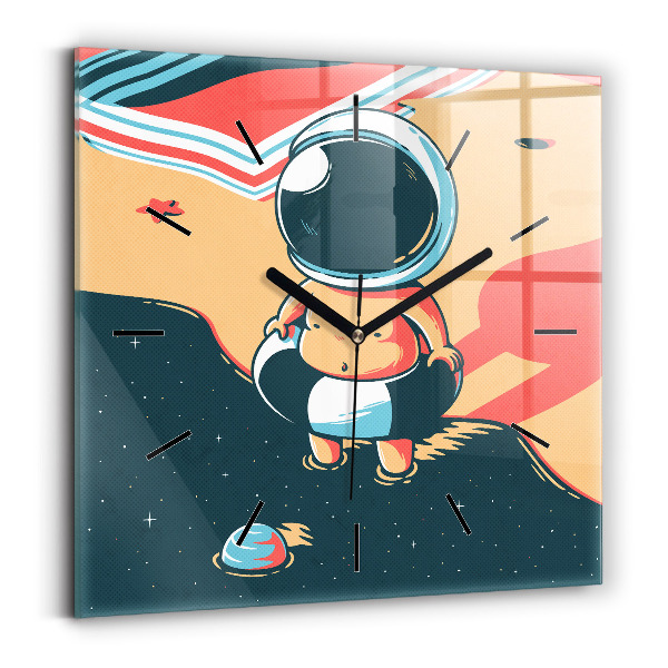 Horloge carrée en verre 'L''imagination des enfants'