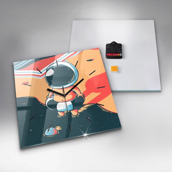 Horloge carrée en verre 'L''imagination des enfants'