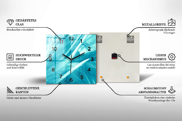Horloge carrée en verre 'Silhouette d''une panthère'