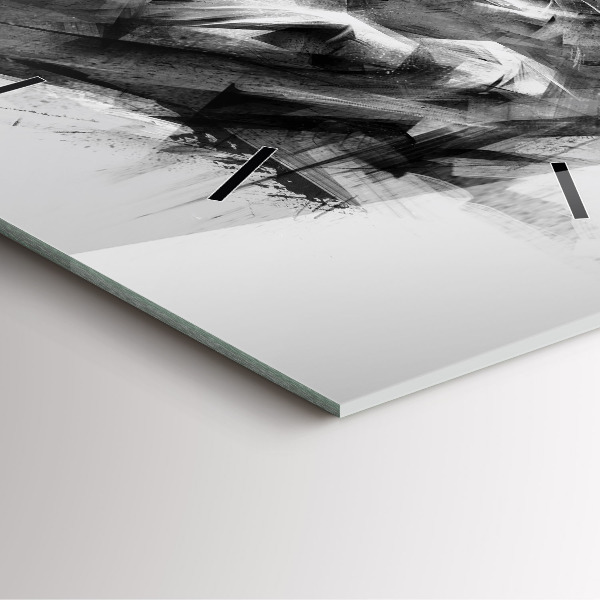 Horloge carrée en verre Lion peint