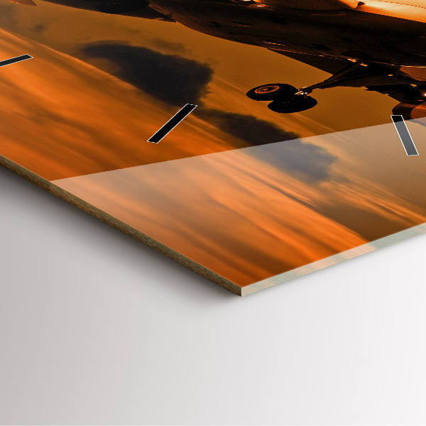 Horloge murale carrée Voyager en avion