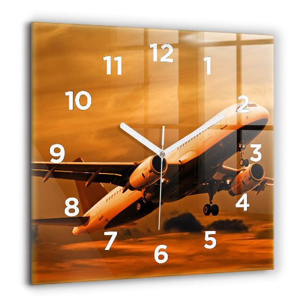 Horloge murale carrée Voyager en avion
