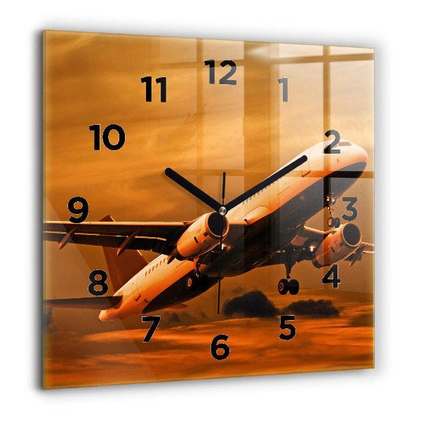 Horloge murale carrée Voyager en avion