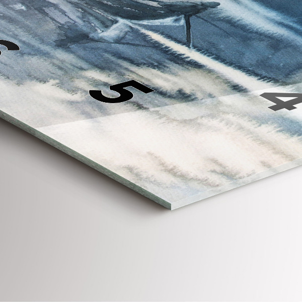 Horloge carrée en verre 'Lac d''hiver de Łódka'