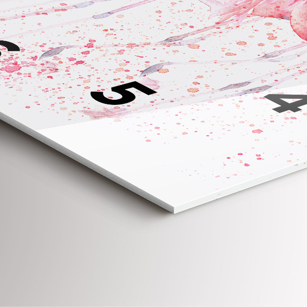 Horloge carrée en verre Un bouquet de flamants roses