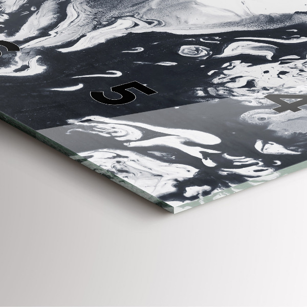 Horloge carrée en verre 'Marbre à l''encre abstrait'