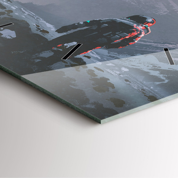 Horloge carrée en verre Astronautes de la Voie lactée