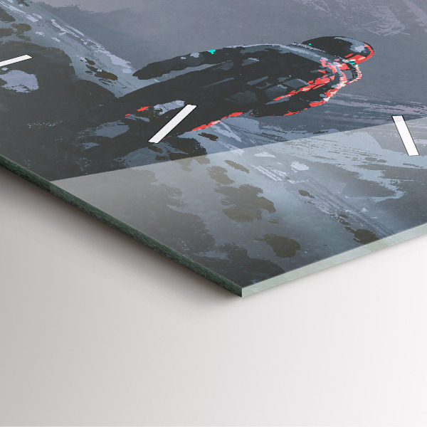 Horloge carrée en verre Astronautes de la Voie lactée