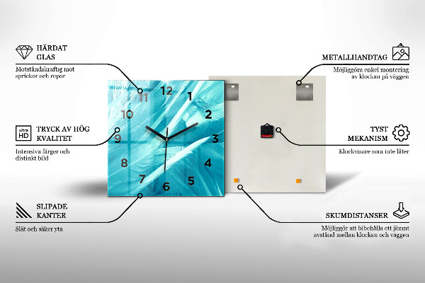 Horloge carrée en verre Visualisation de la nature