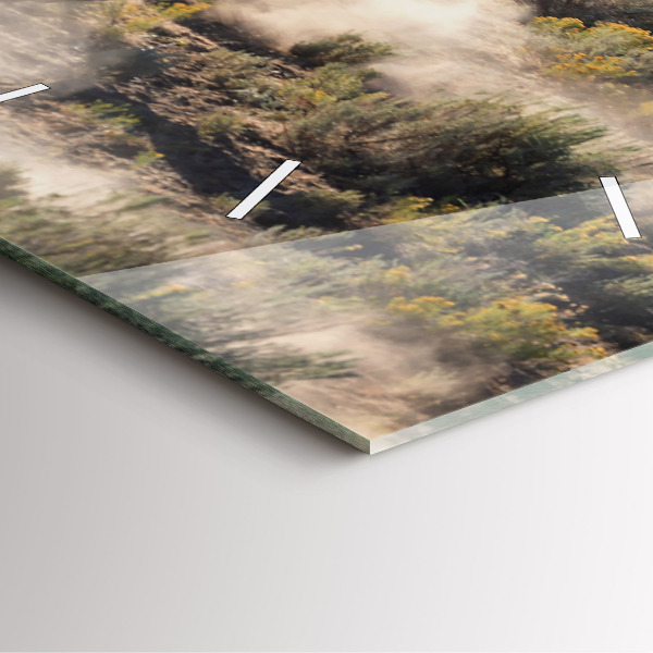 Horloge murale carrée Un troupeau de chevaux au galop