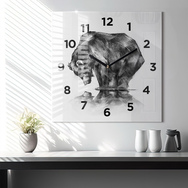 Horloge carrée en verre Ours de dessin animé
