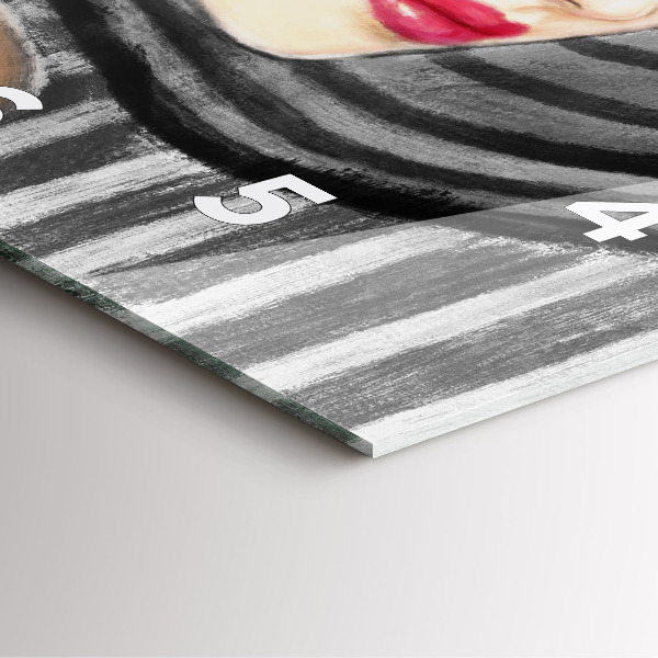 Horloge carrée en verre Femme en noir et blanc